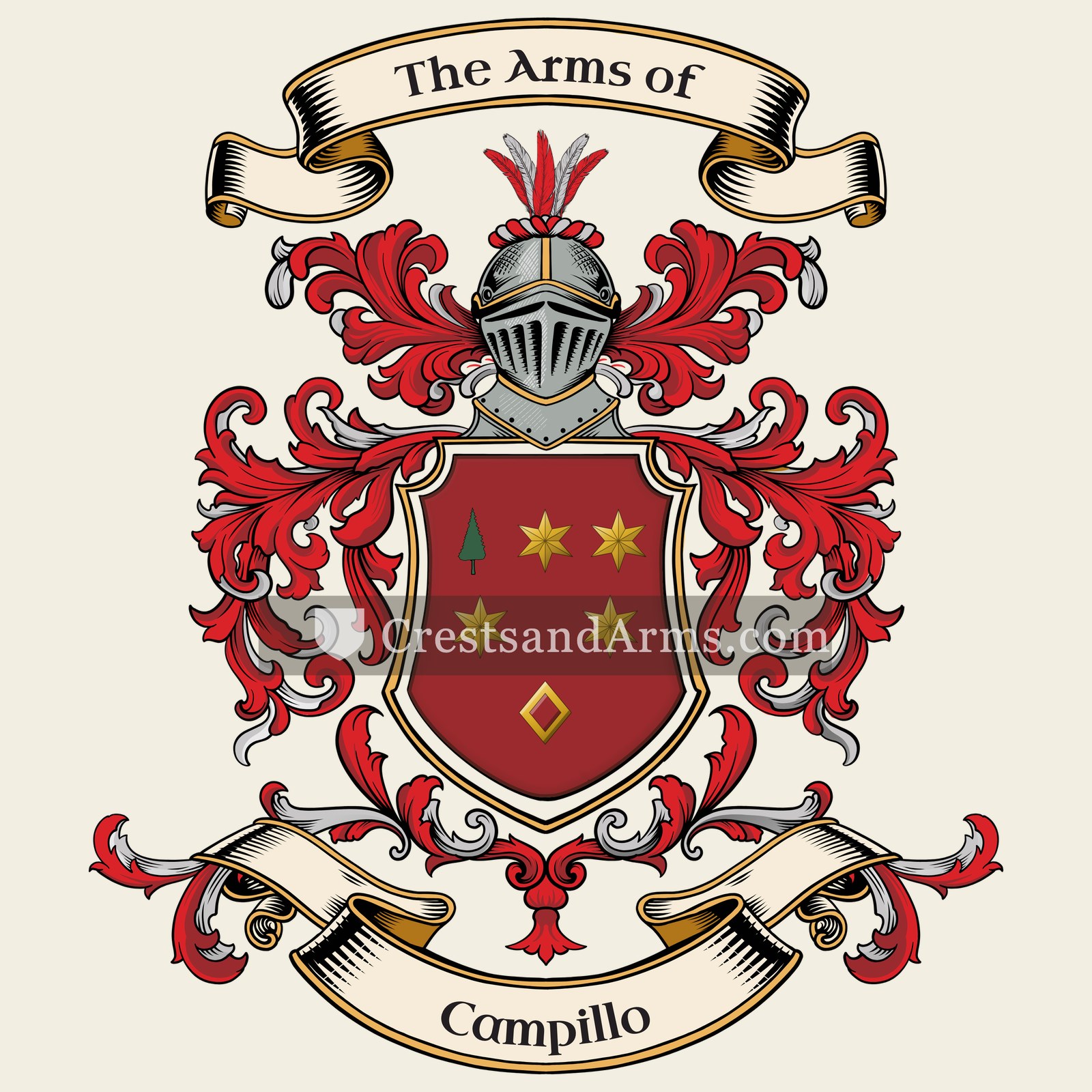 The Campillo coat of arms, drawn from the recorded blazon