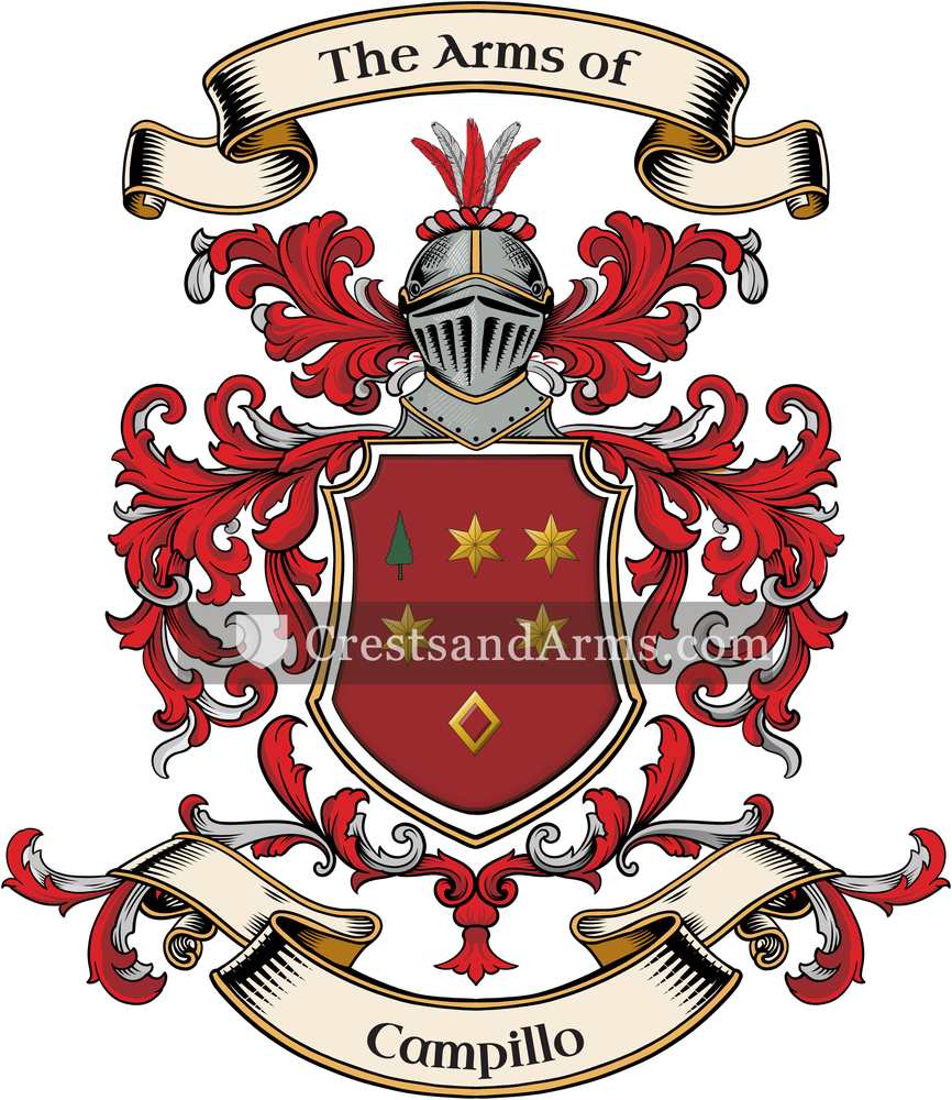 The Campillo coat of arms, drawn from the recorded blazon