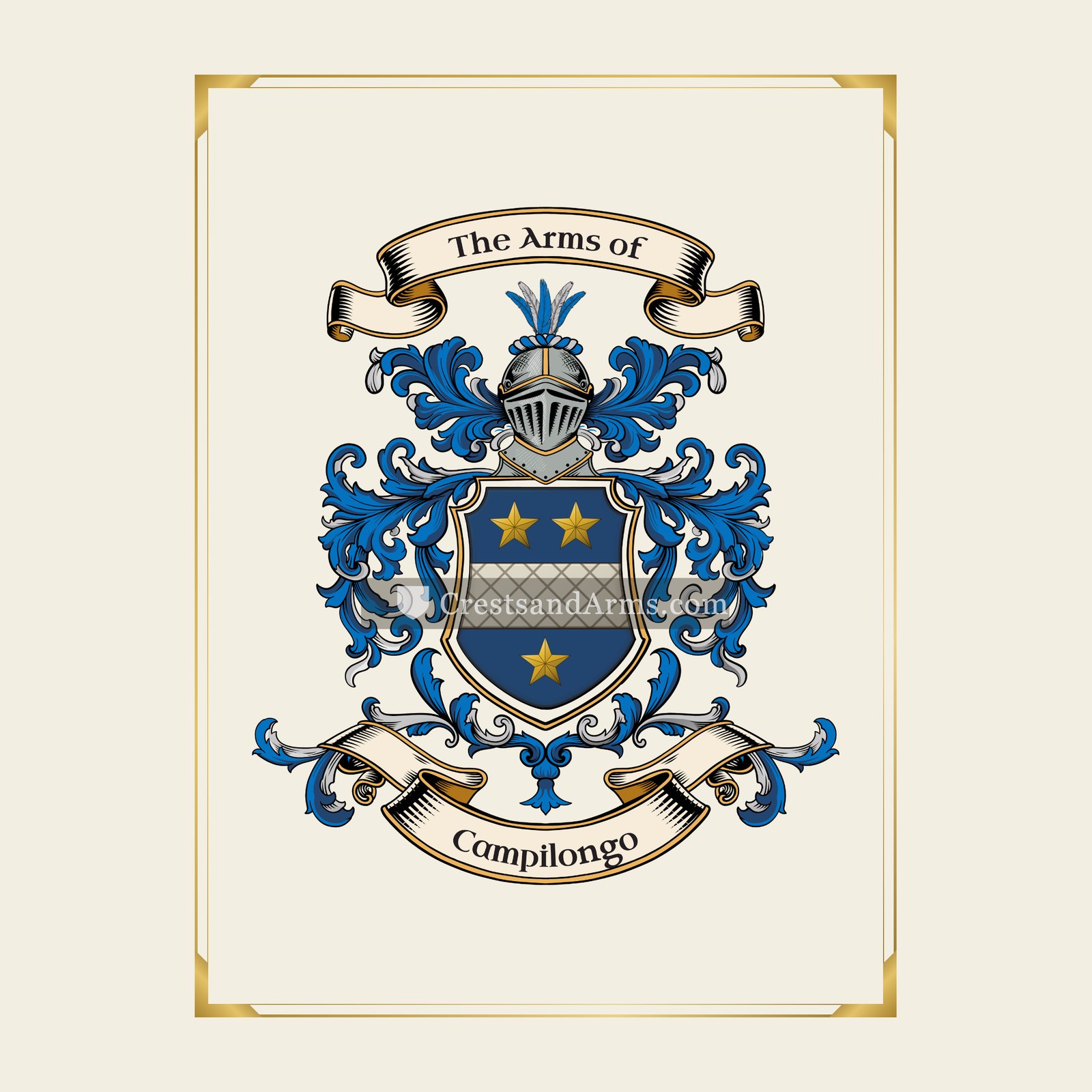 With gold border
