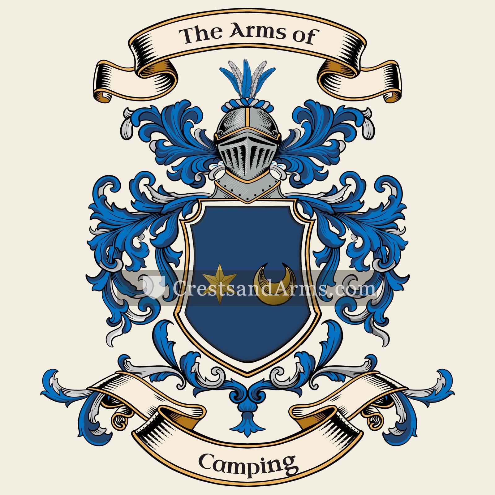 The Camping coat of arms, drawn from the recorded blazon