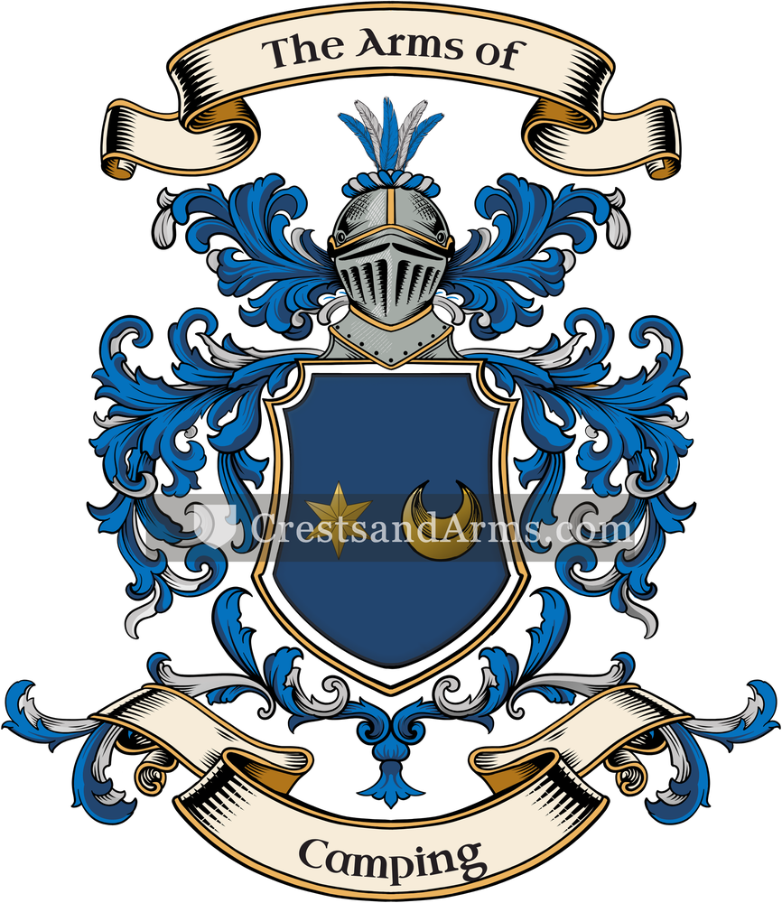 The Camping coat of arms, drawn from the recorded blazon