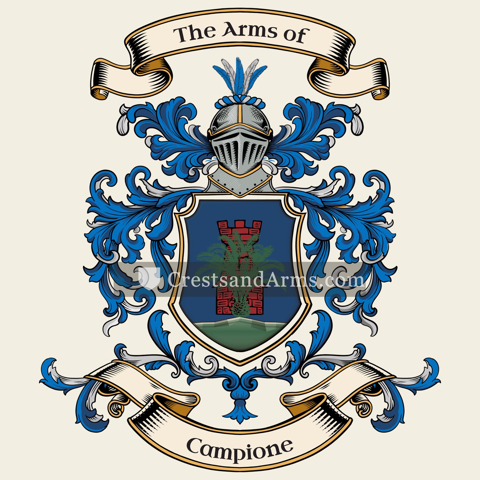 The Campione coat of arms, drawn from the recorded blazon