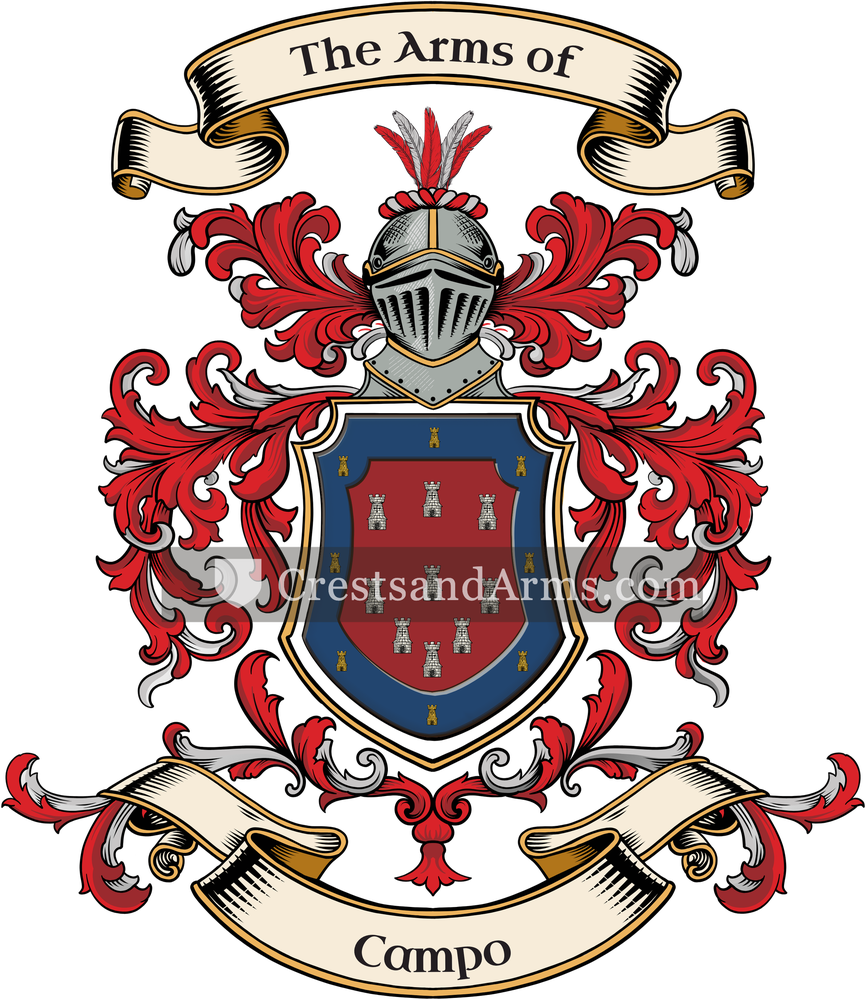 The Campo coat of arms, drawn from the recorded blazon