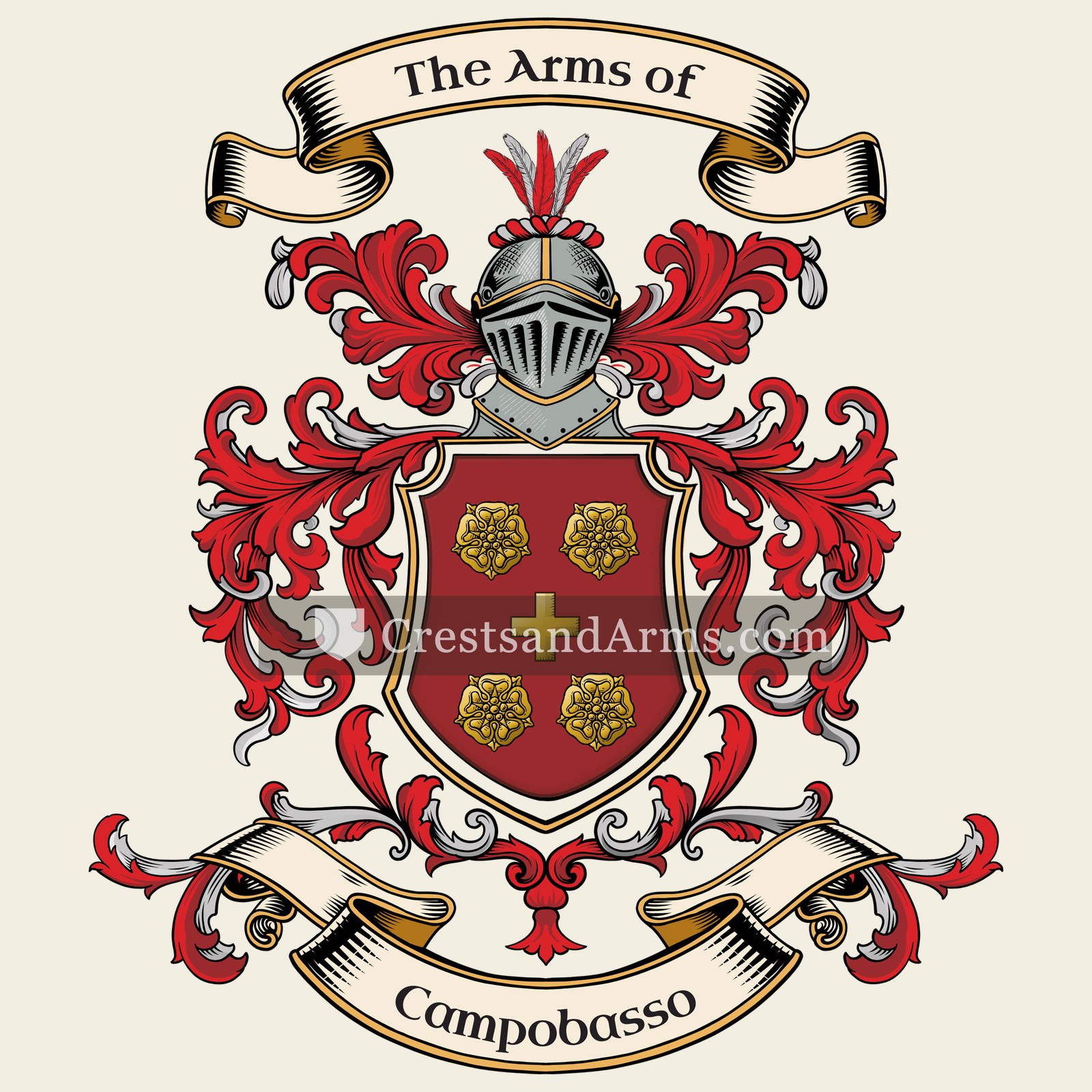 The Campobasso coat of arms, drawn from the recorded blazon
