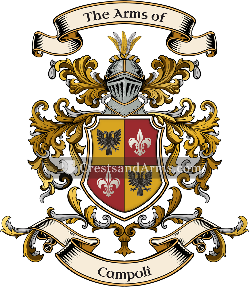 The Campoli coat of arms, drawn from the recorded blazon