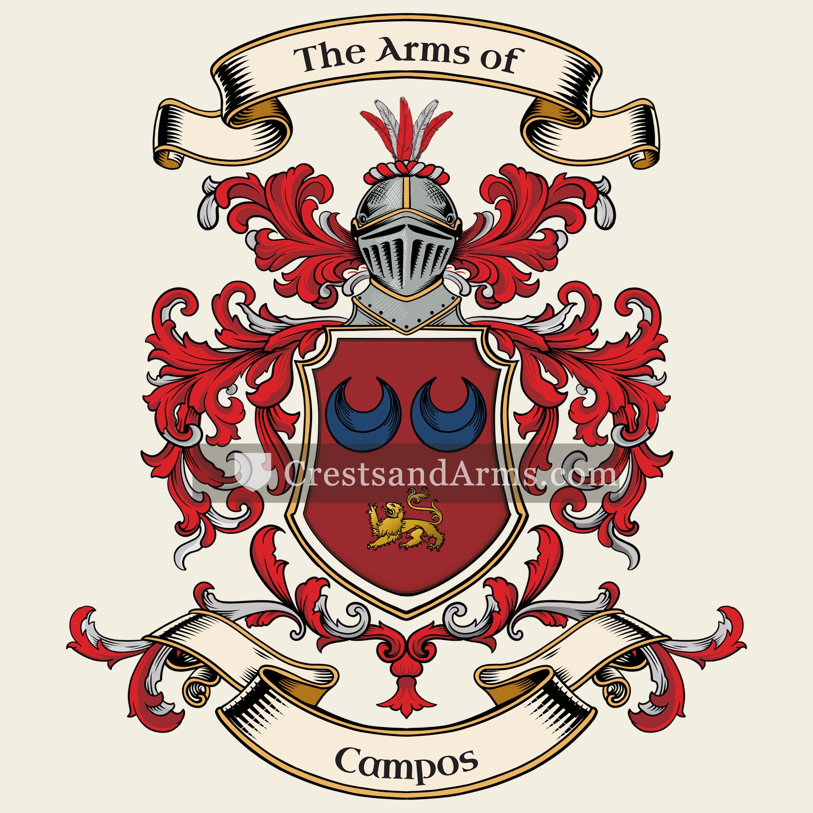 The Campos coat of arms, drawn from the recorded blazon