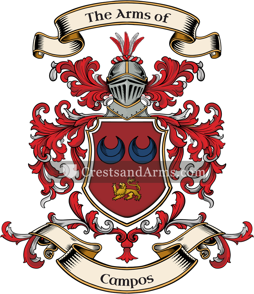 The Campos coat of arms, drawn from the recorded blazon