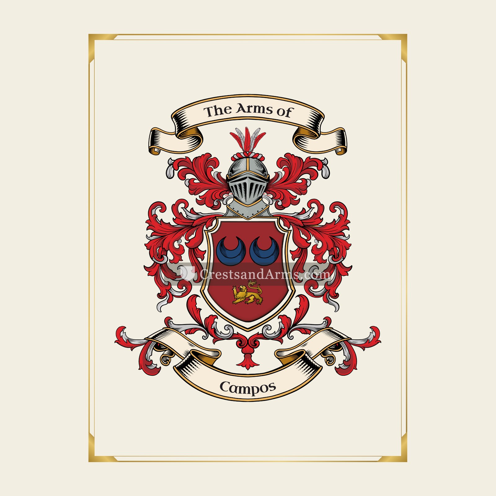 With gold border