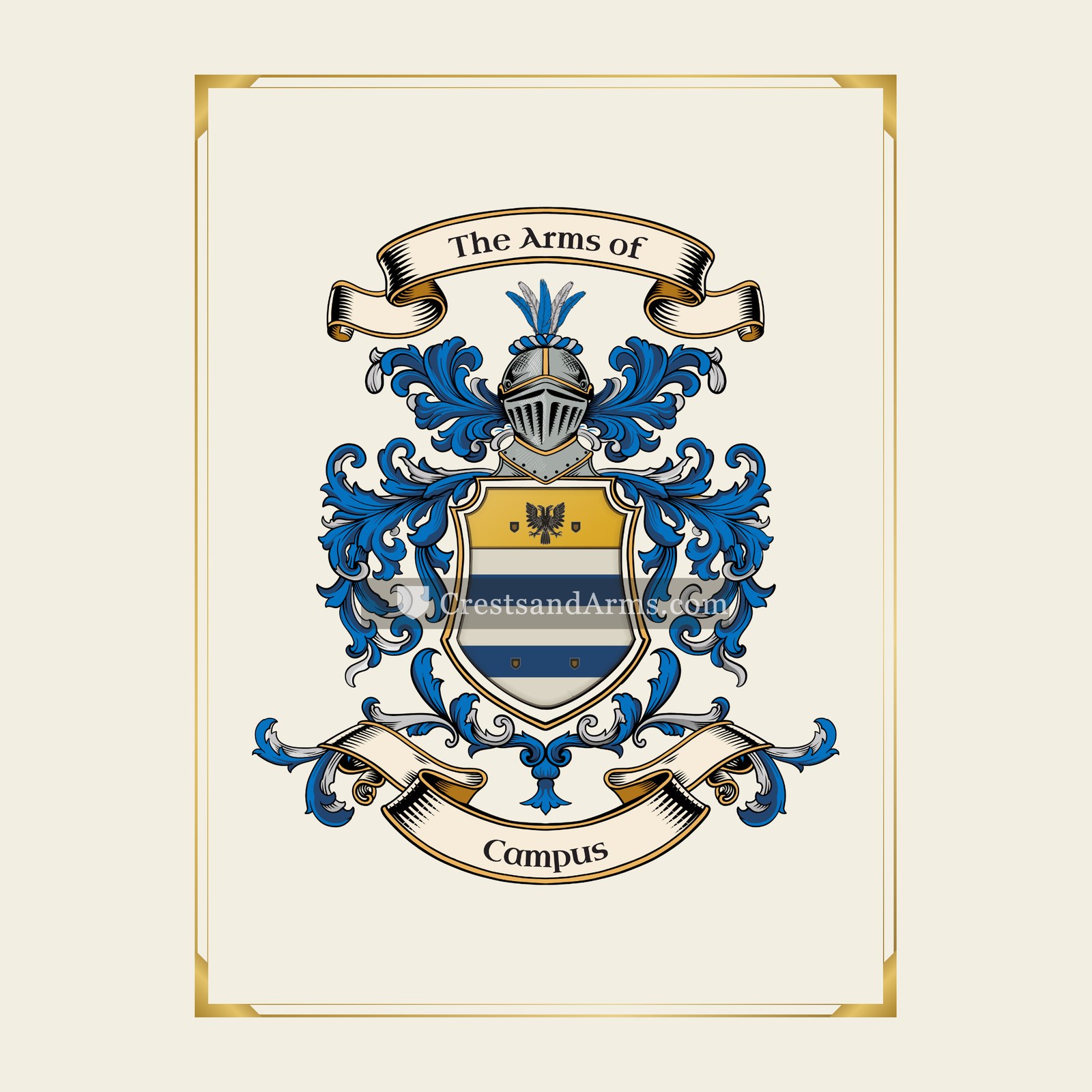 With gold border