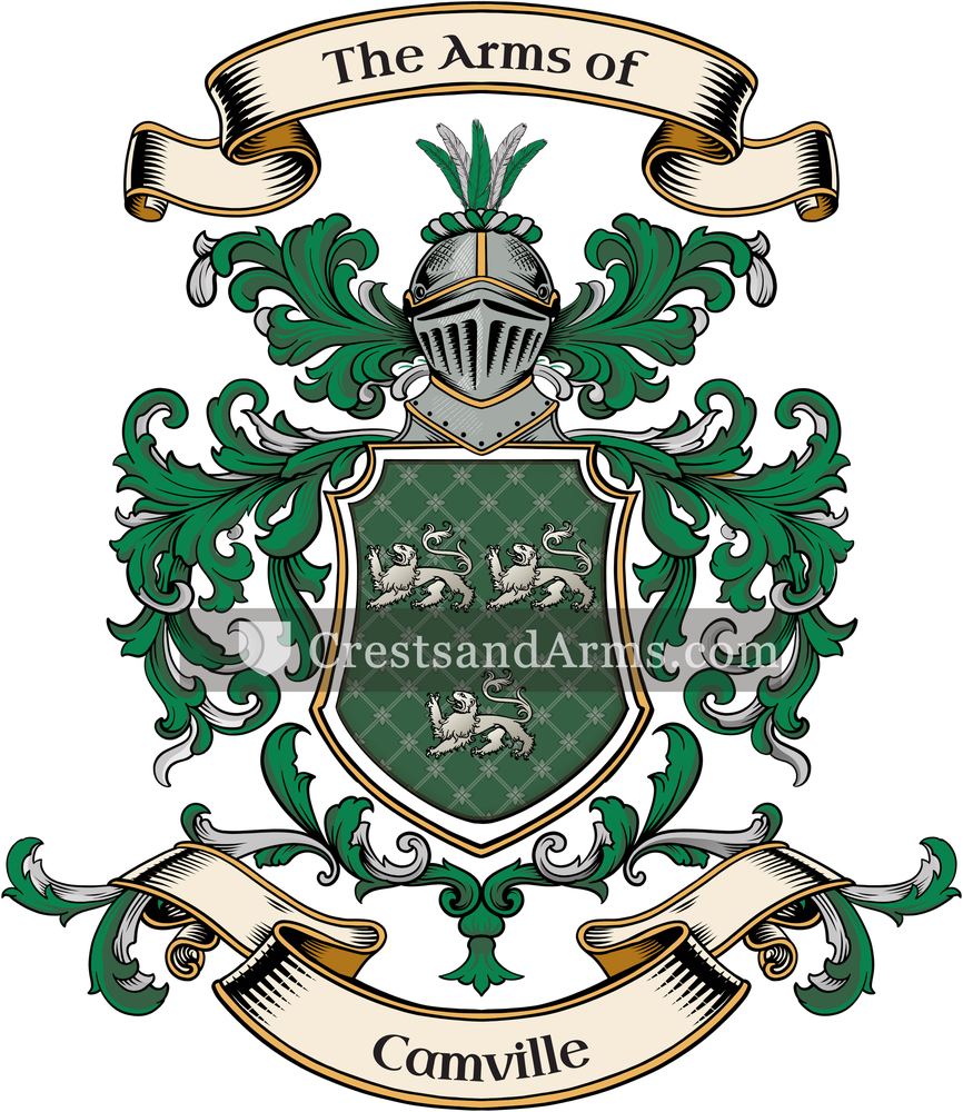 The Camville coat of arms, drawn from the recorded blazon