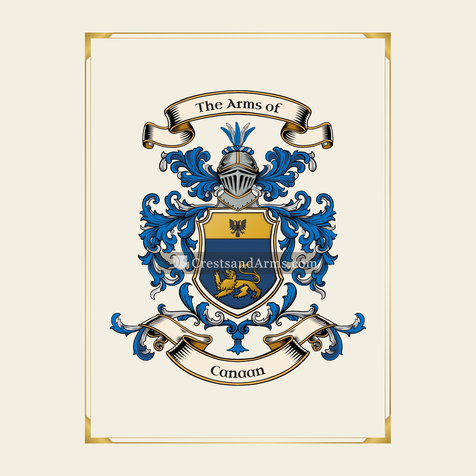 With gold border