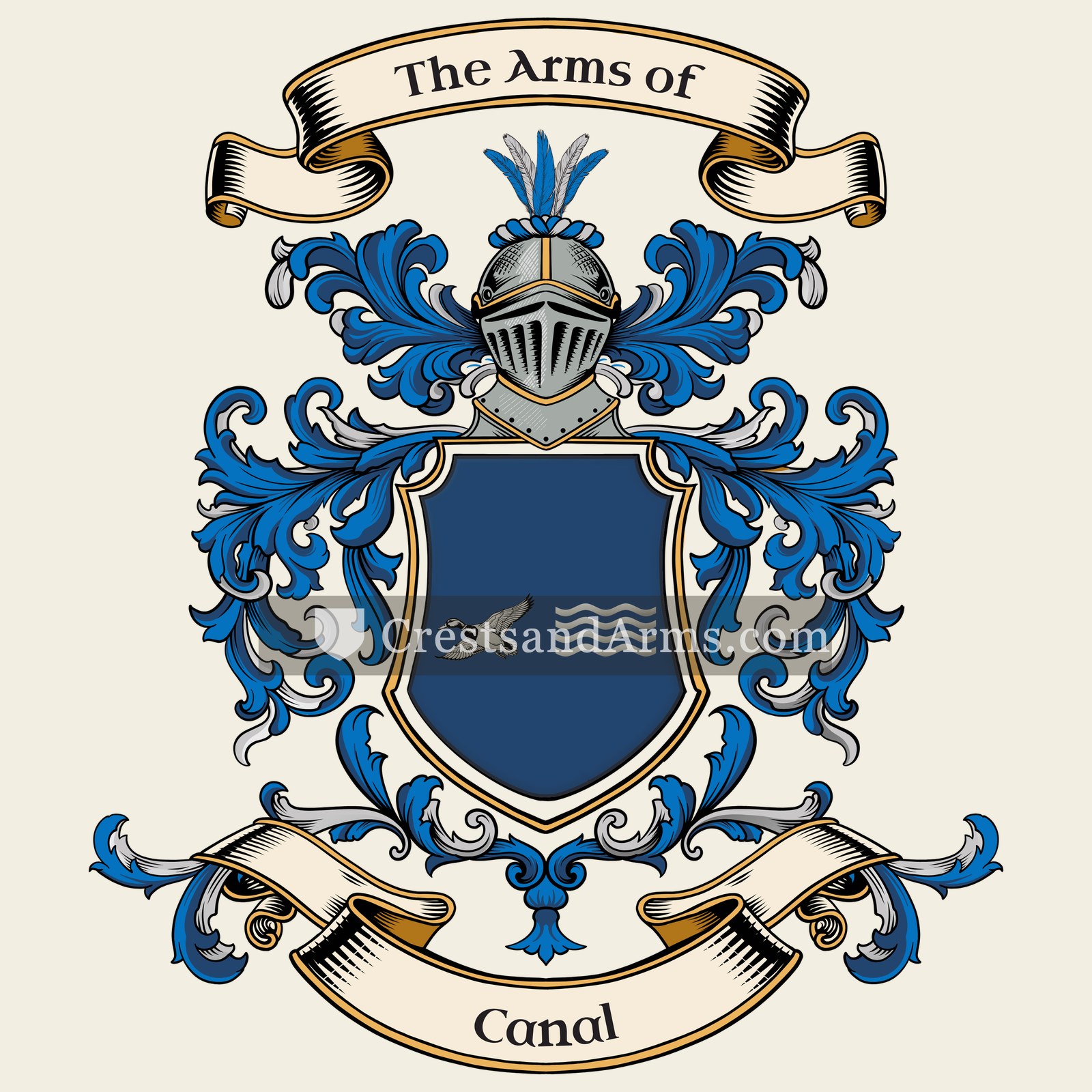 The Canal coat of arms, drawn from the recorded blazon