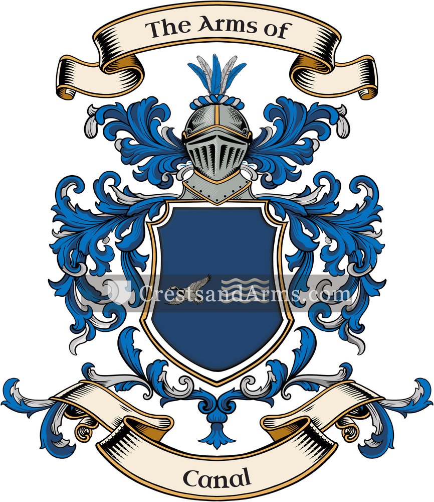 The Canal coat of arms, drawn from the recorded blazon