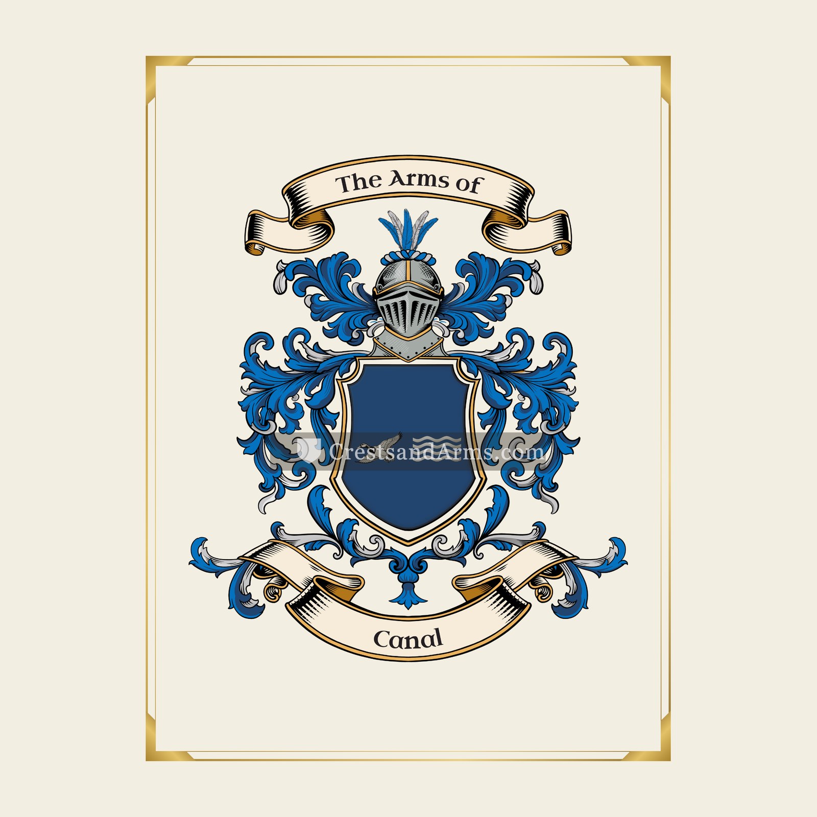 With gold border