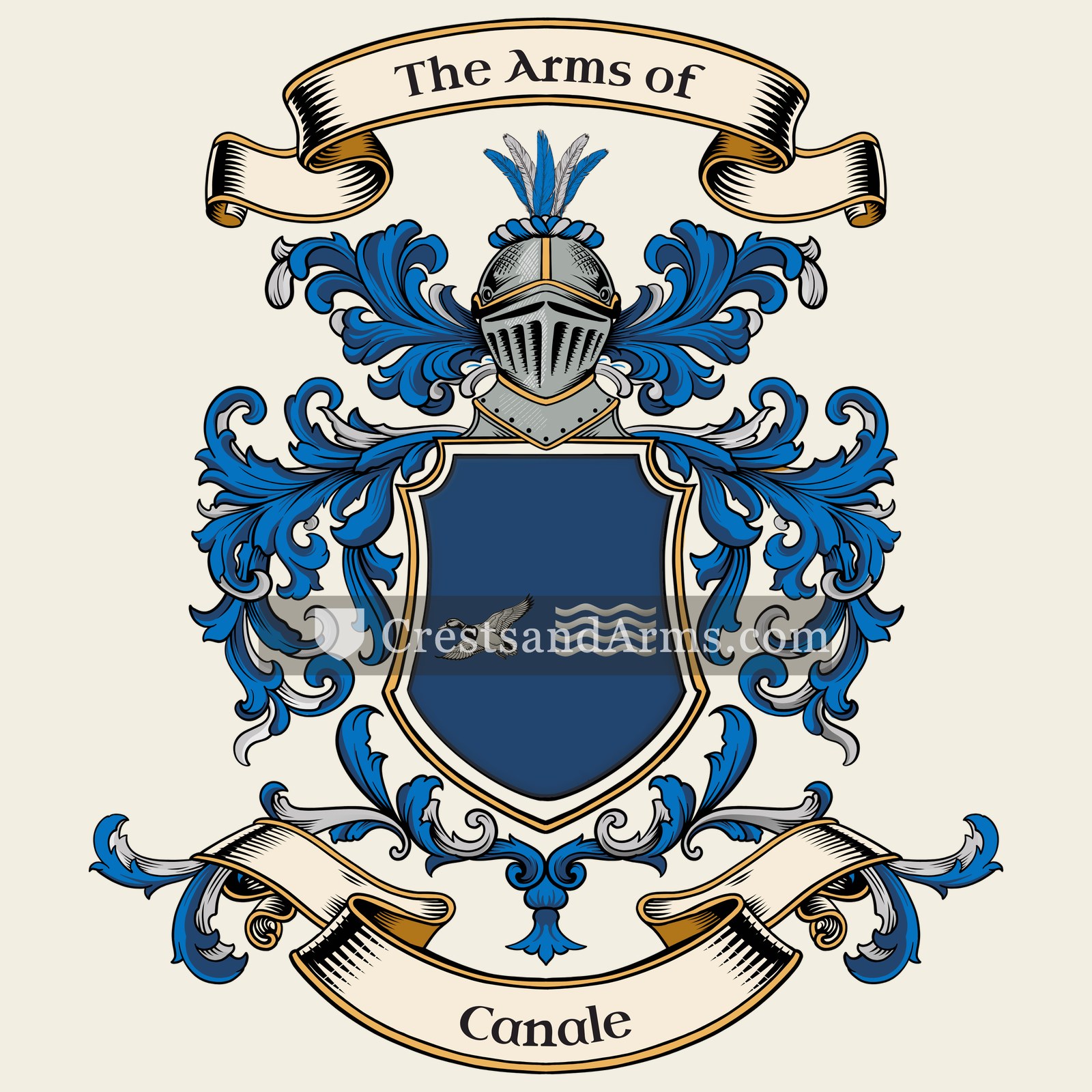 The Canale coat of arms, drawn from the recorded blazon