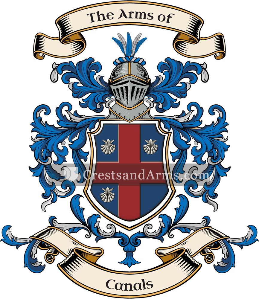 The Canals coat of arms, drawn from the recorded blazon