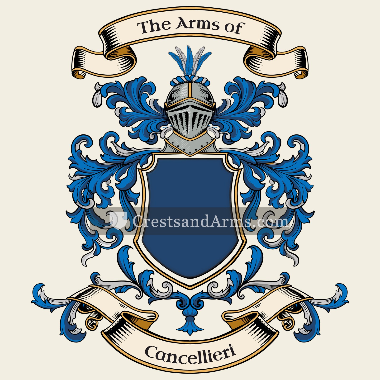 The Cancellieri coat of arms, drawn from the recorded blazon
