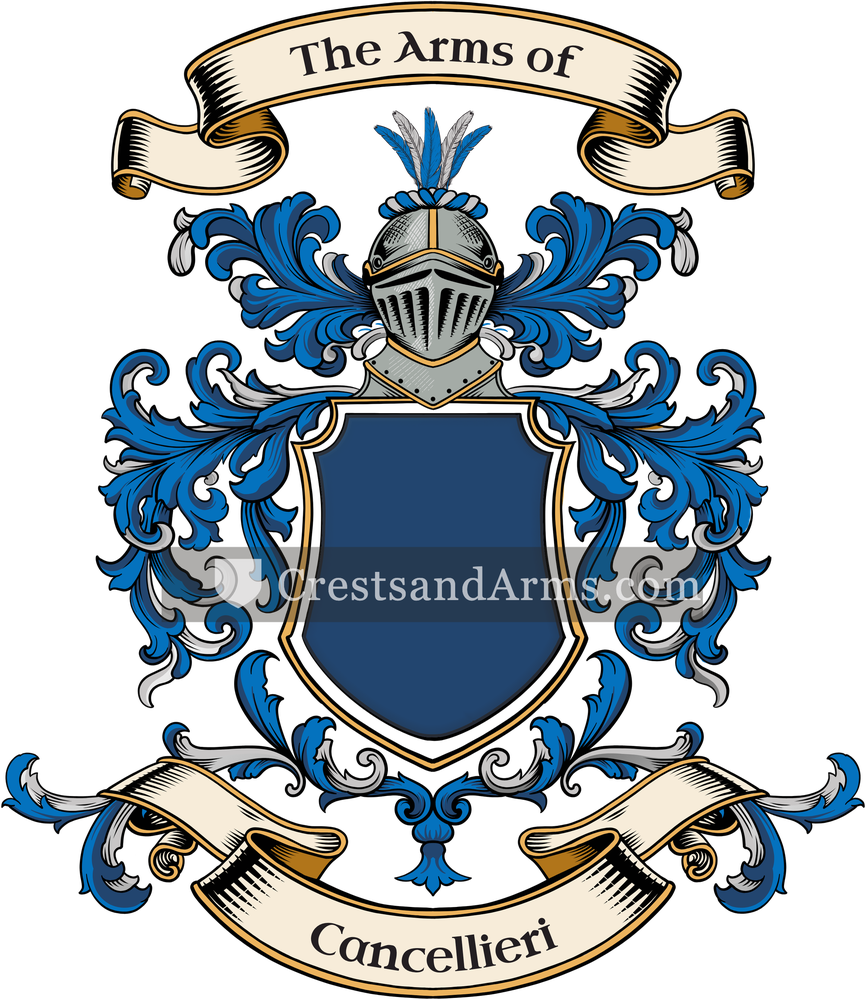 The Cancellieri coat of arms, drawn from the recorded blazon