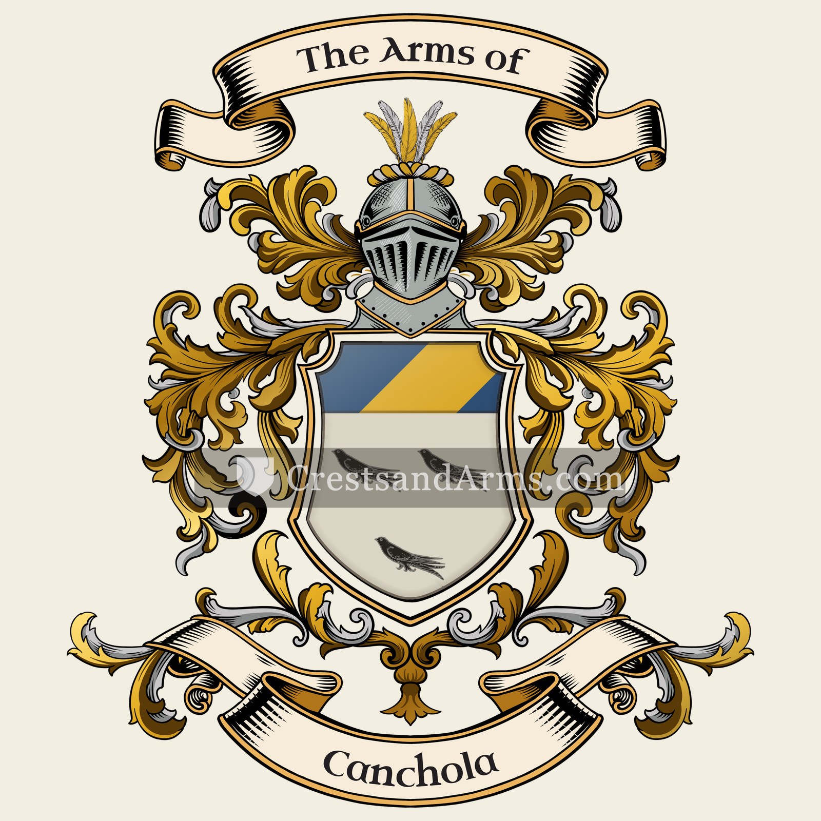 The Canchola coat of arms, drawn from the recorded blazon