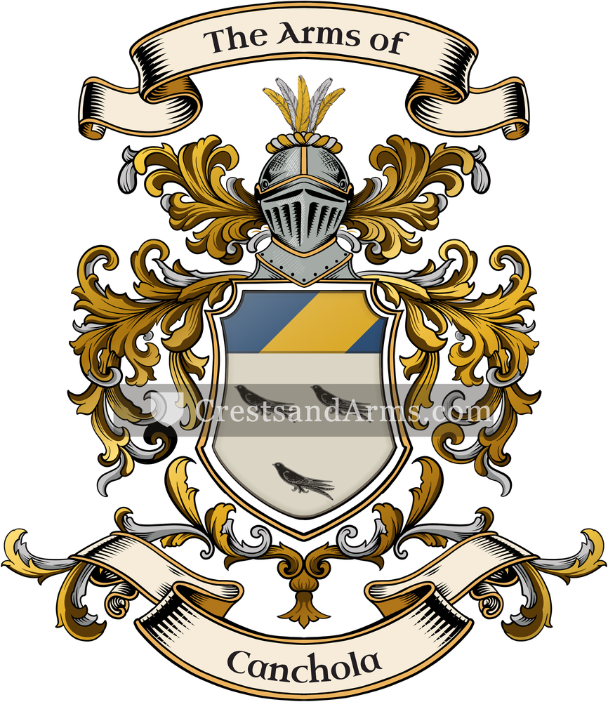 The Canchola coat of arms, drawn from the recorded blazon