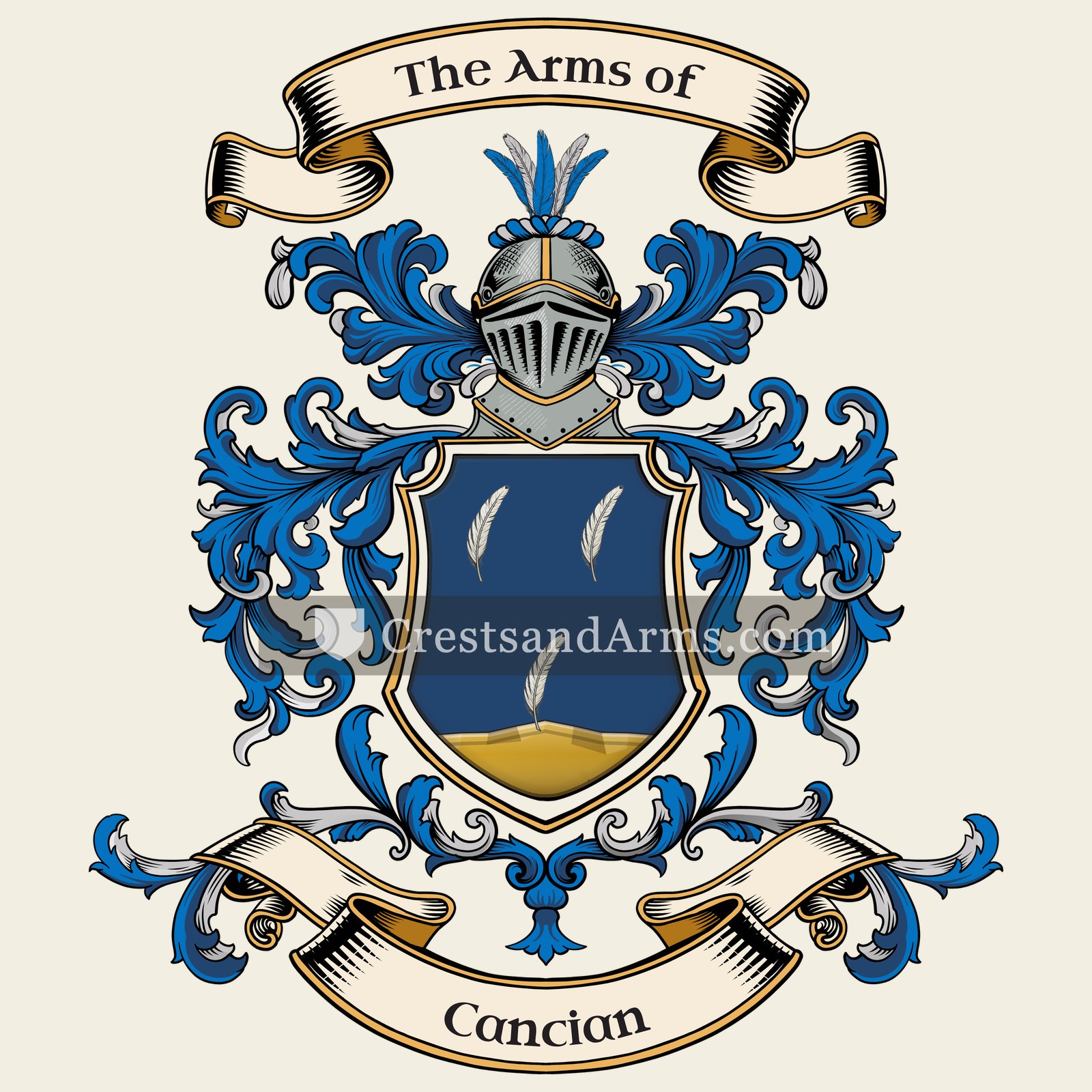 The Cancian coat of arms, drawn from the recorded blazon