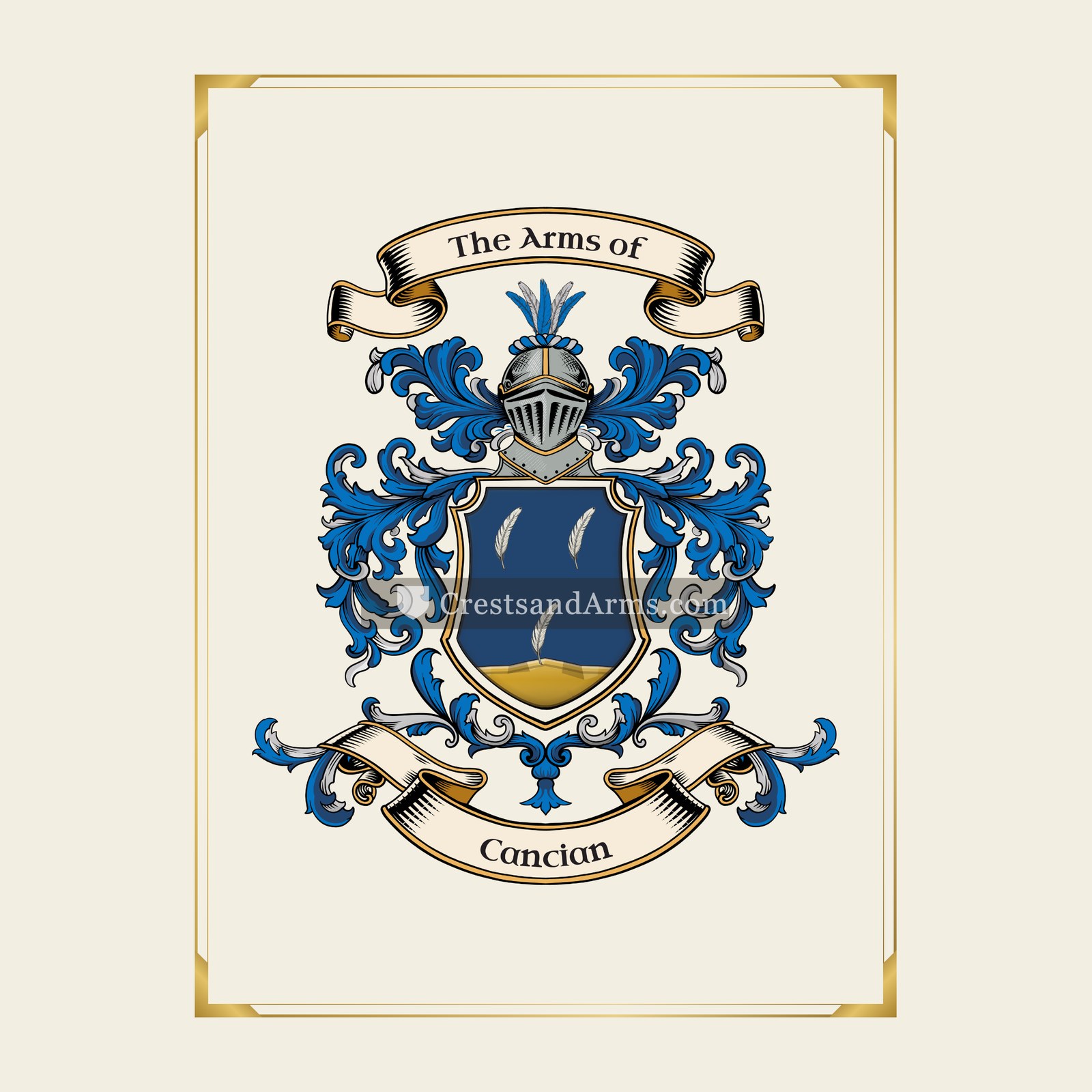 With gold border