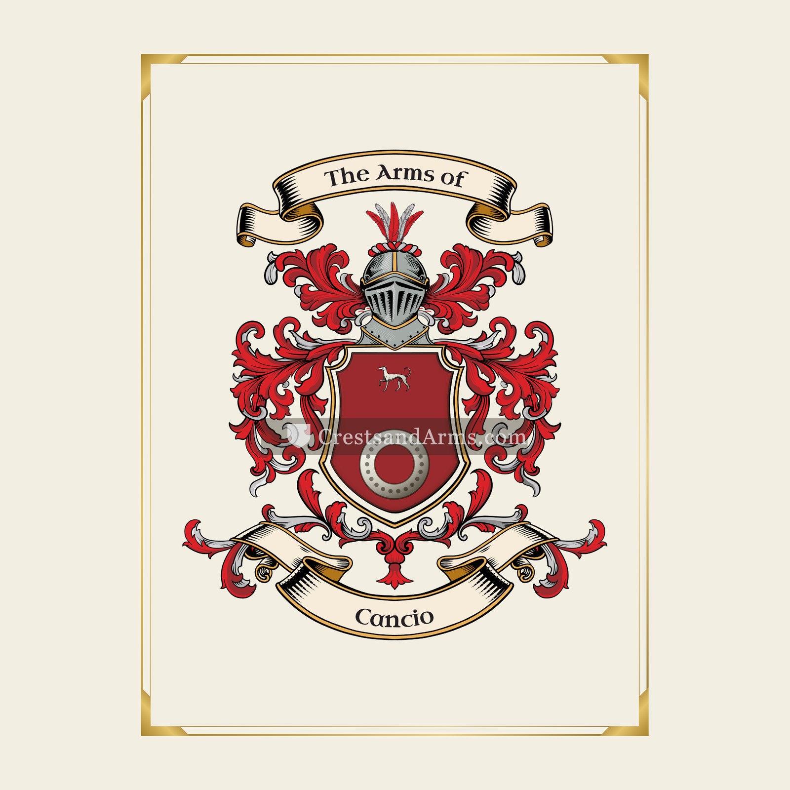 With gold border