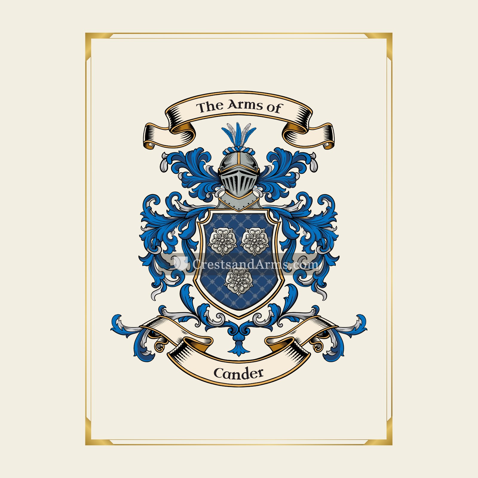 With gold border