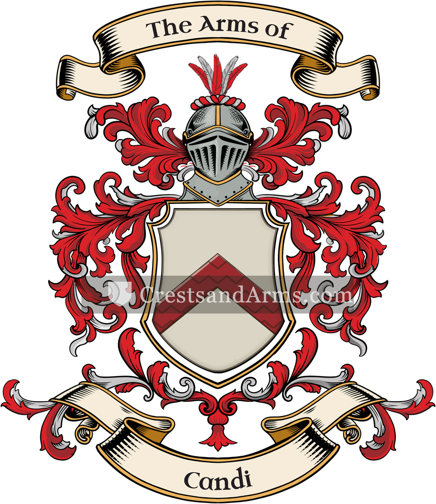 The Candi coat of arms, drawn from the recorded blazon