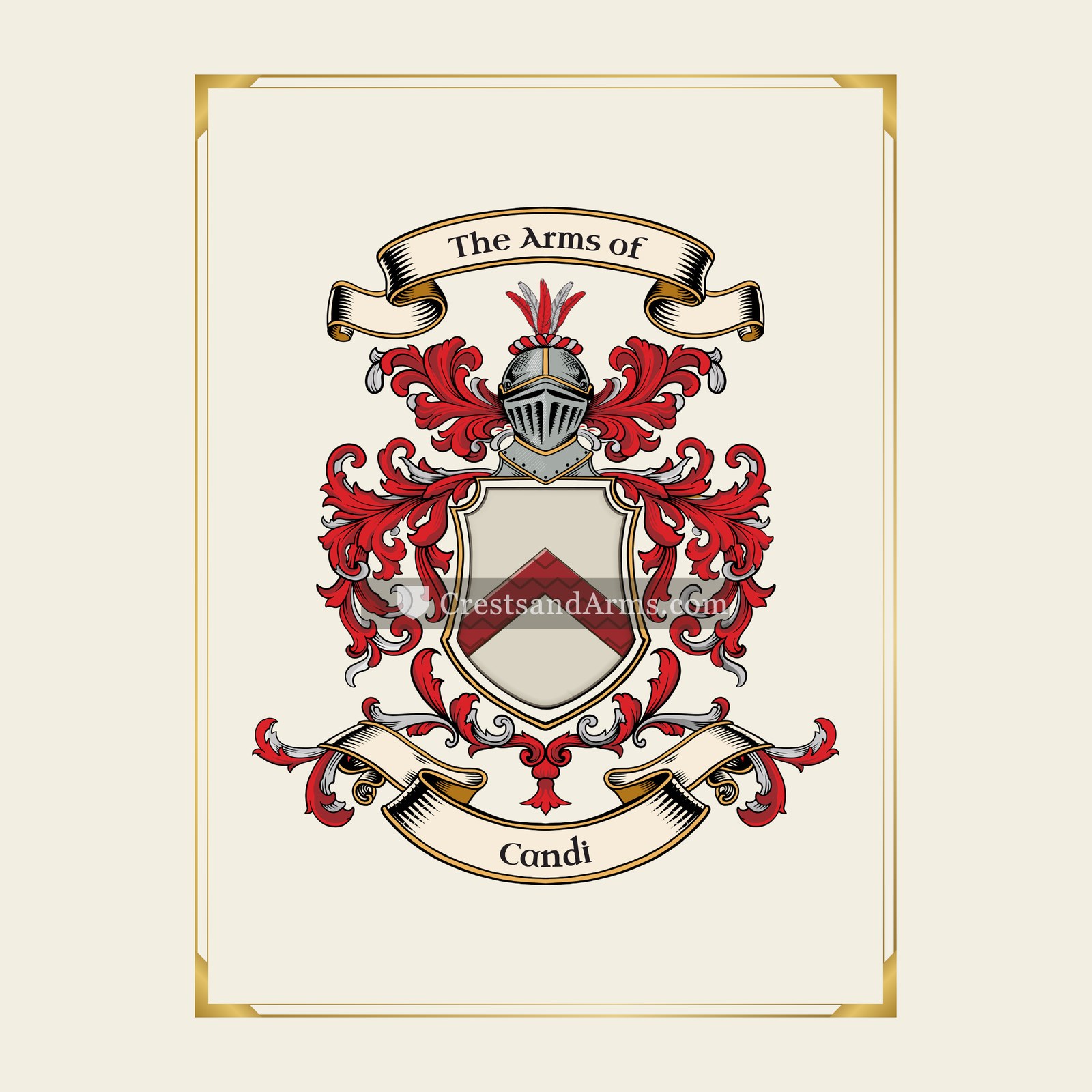 With gold border