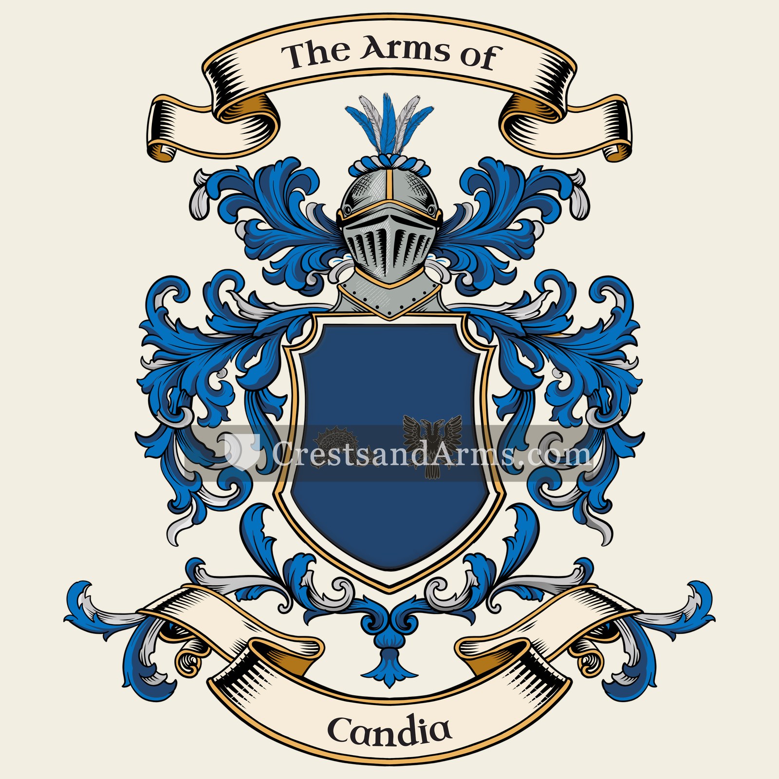 The Candia coat of arms, drawn from the recorded blazon