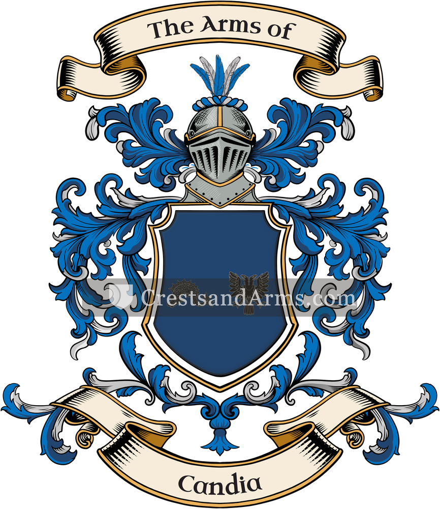The Candia coat of arms, drawn from the recorded blazon