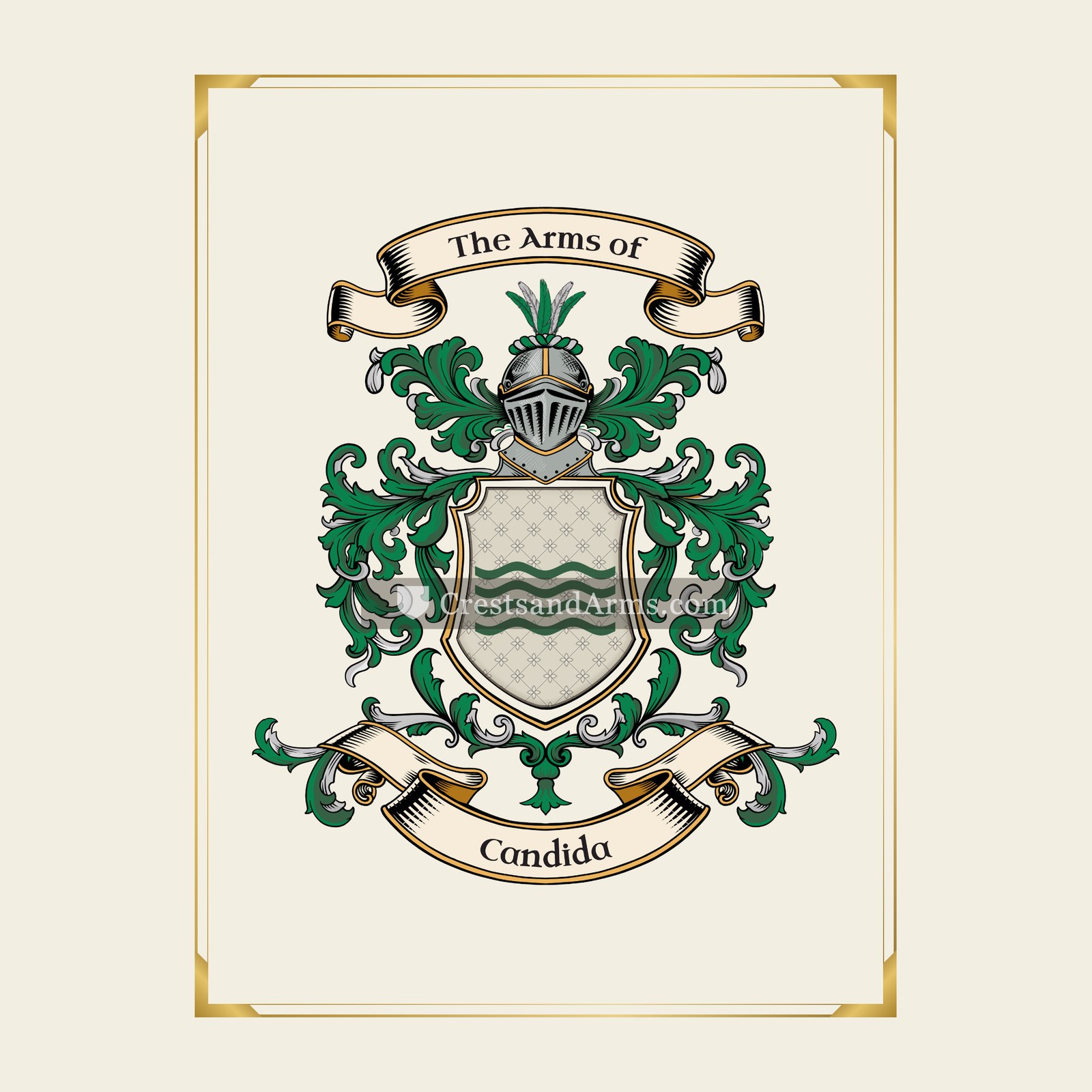 With gold border