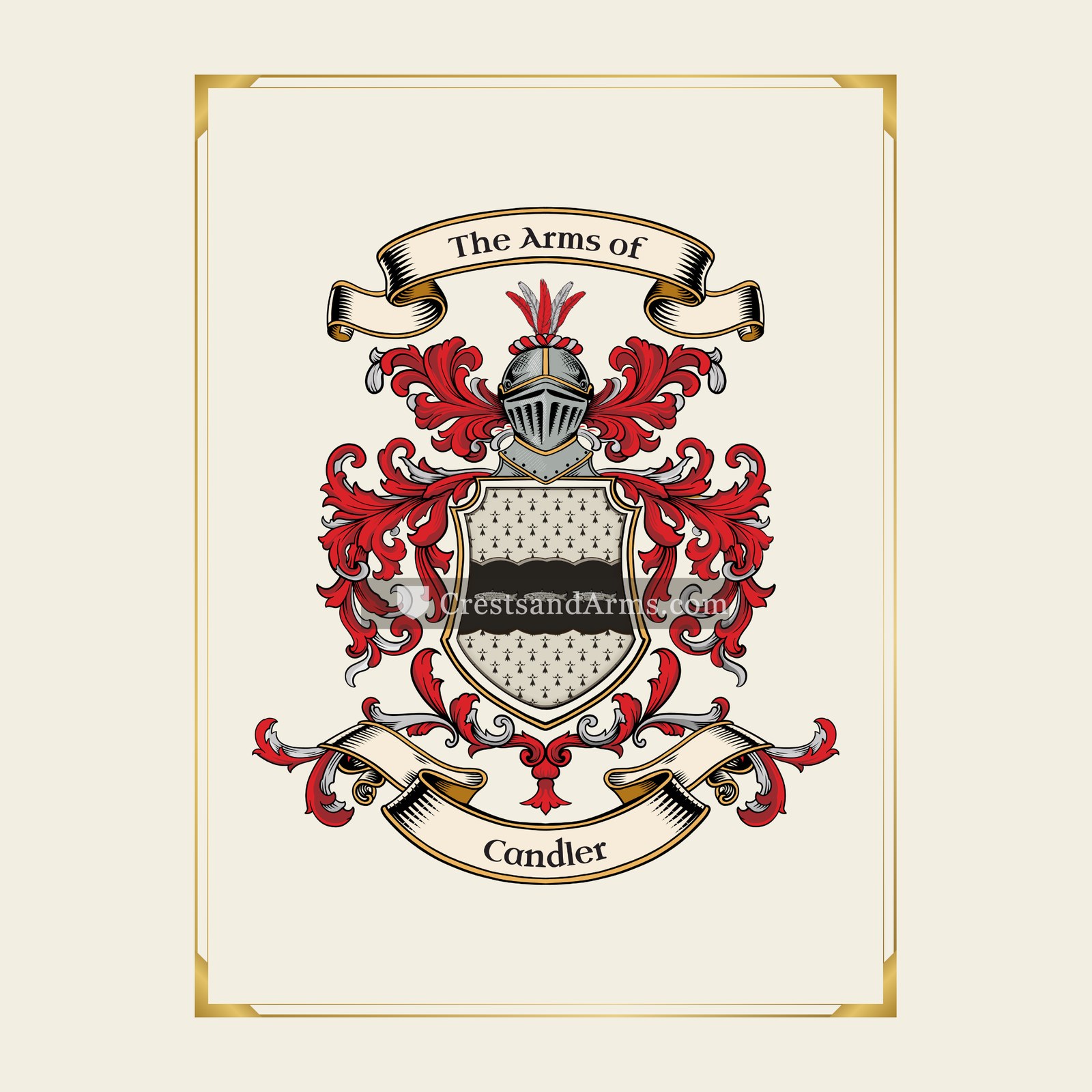 With gold border