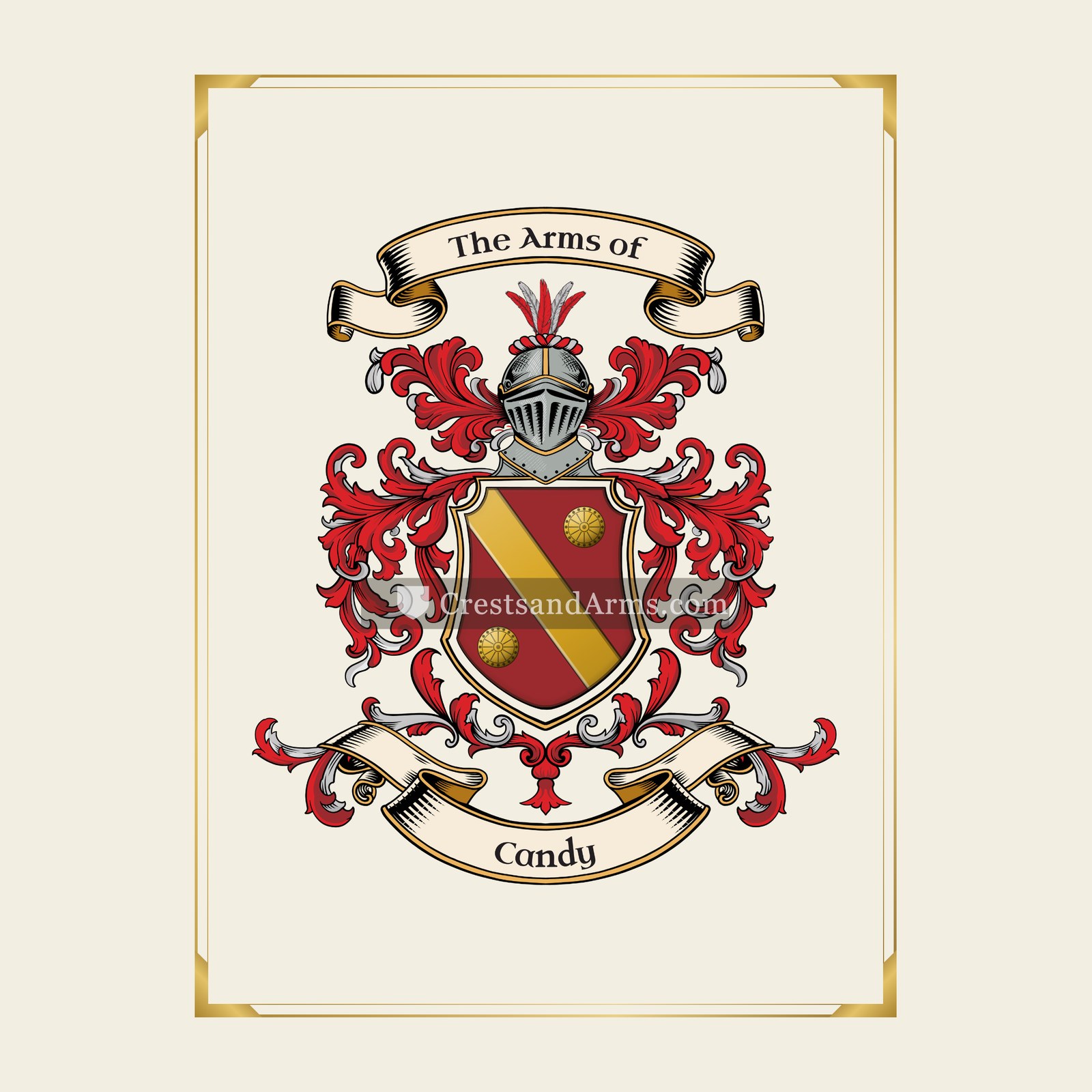 With gold border