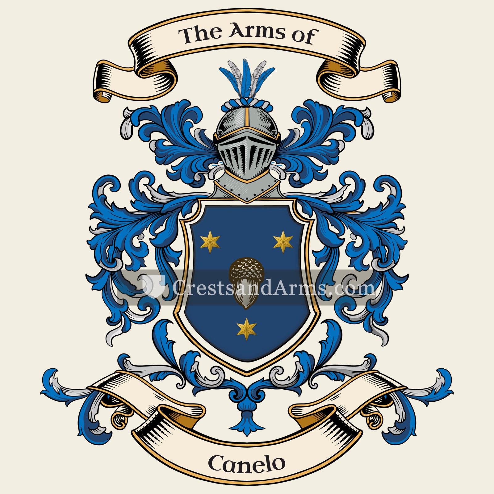 The Canelo coat of arms, drawn from the recorded blazon