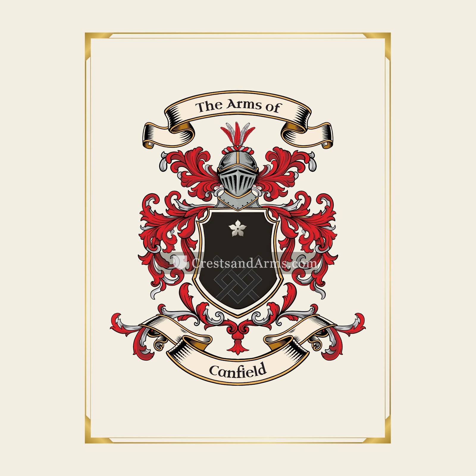 With gold border