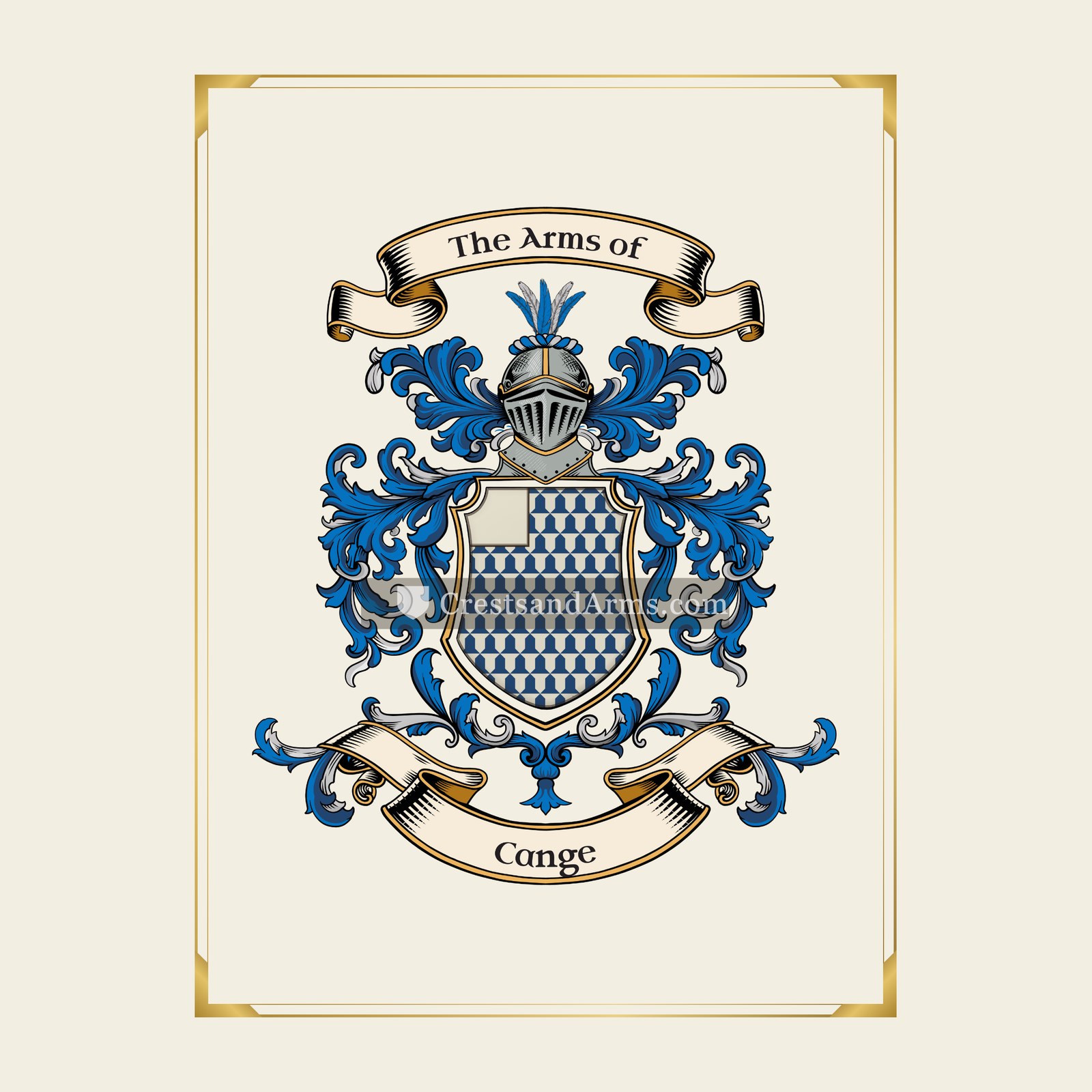 With gold border