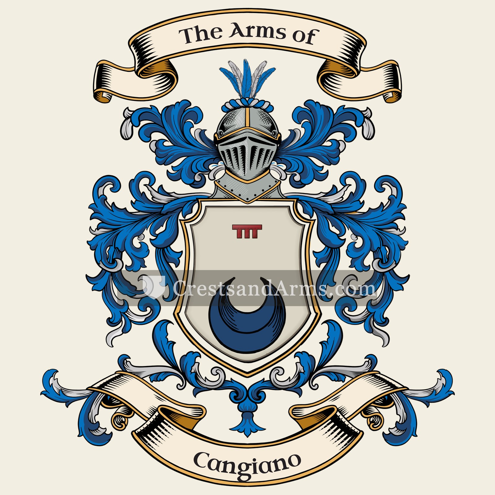 The Cangiano coat of arms, drawn from the recorded blazon