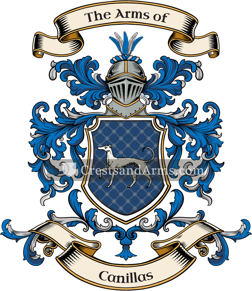 The Canillas coat of arms, drawn from the recorded blazon