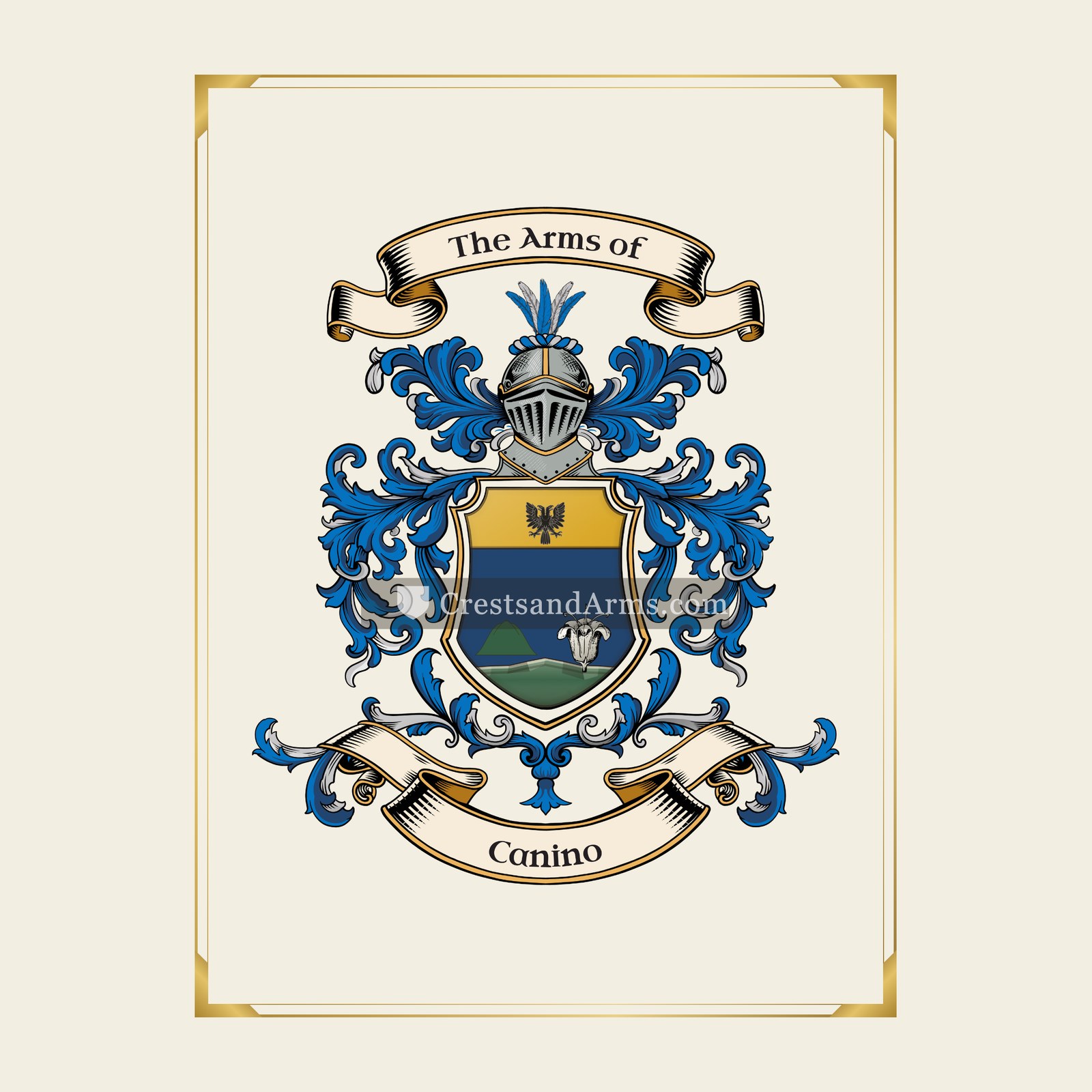 With gold border