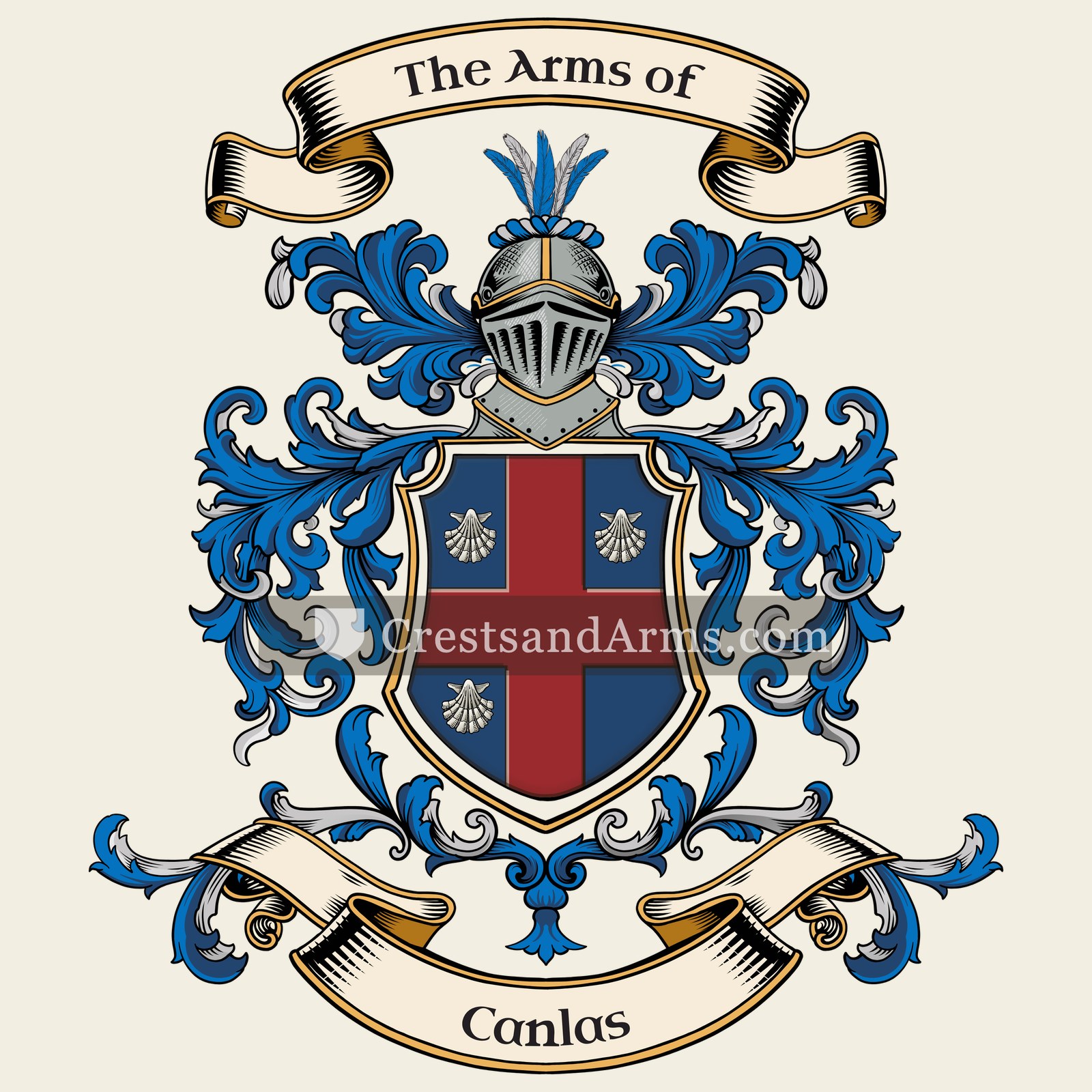 The Canlas coat of arms, drawn from the recorded blazon