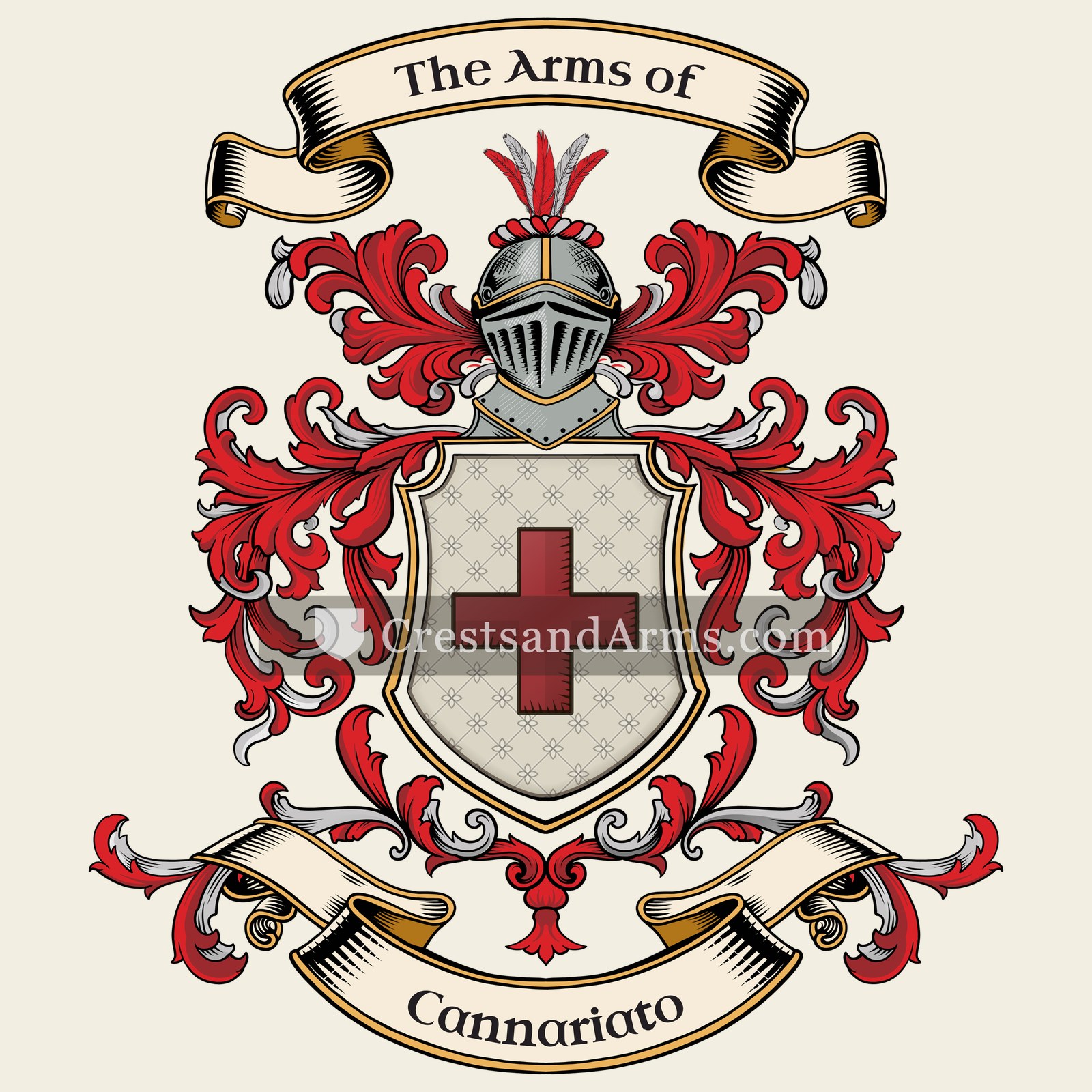 The Cannariato coat of arms, drawn from the recorded blazon