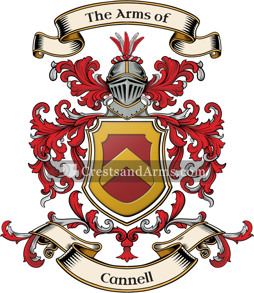 The Cannell coat of arms, drawn from the recorded blazon