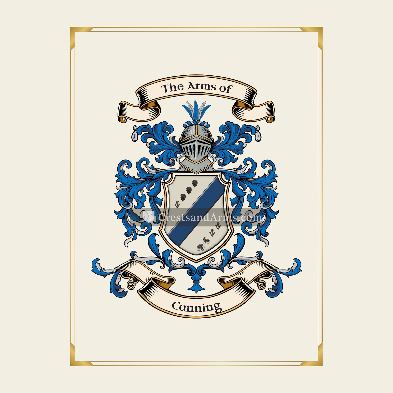 With gold border