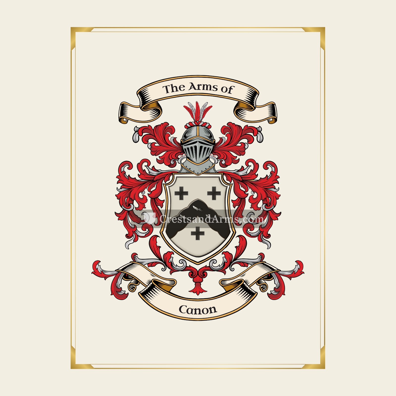 With gold border