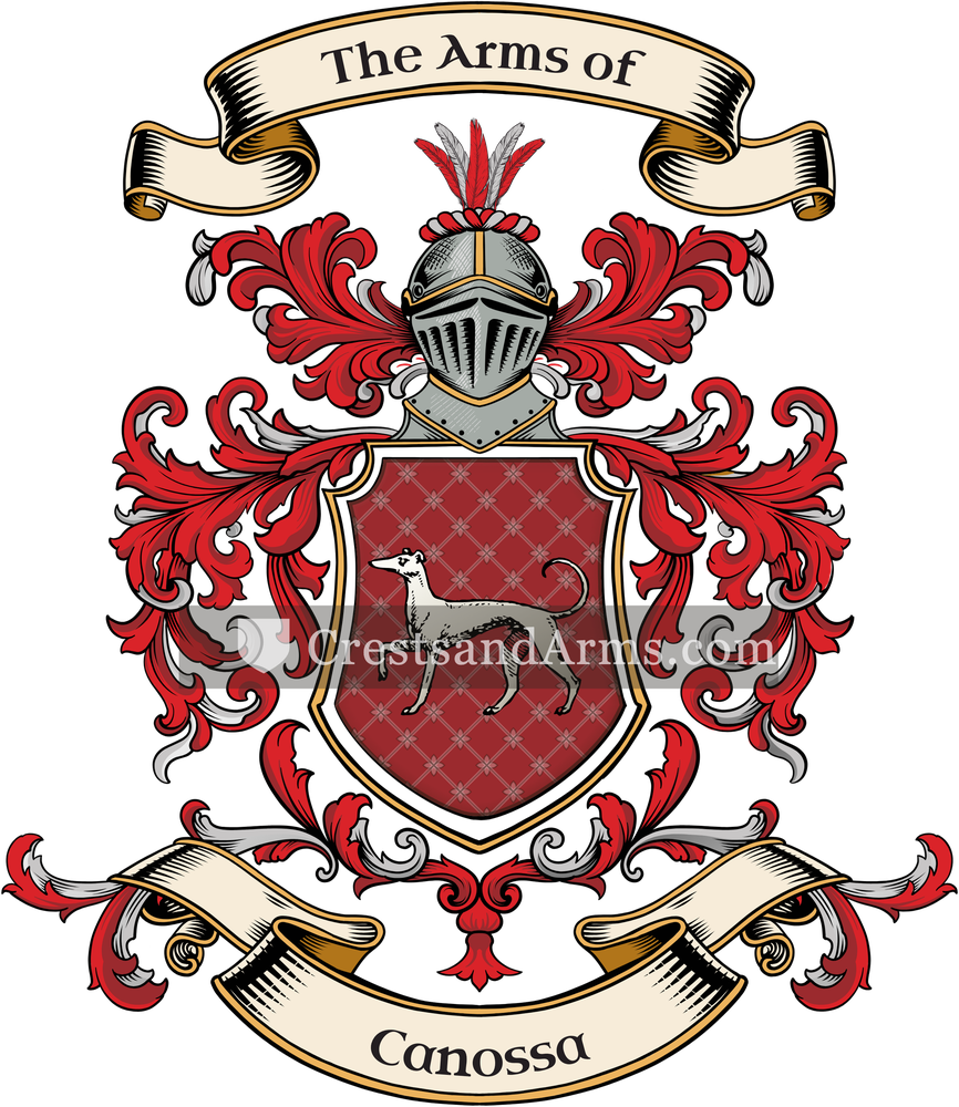The Canossa coat of arms, drawn from the recorded blazon