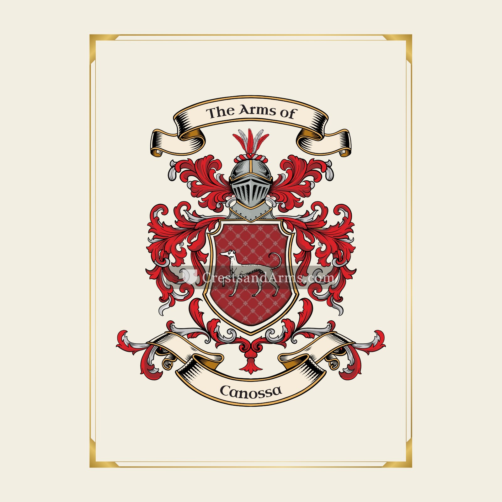 With gold border