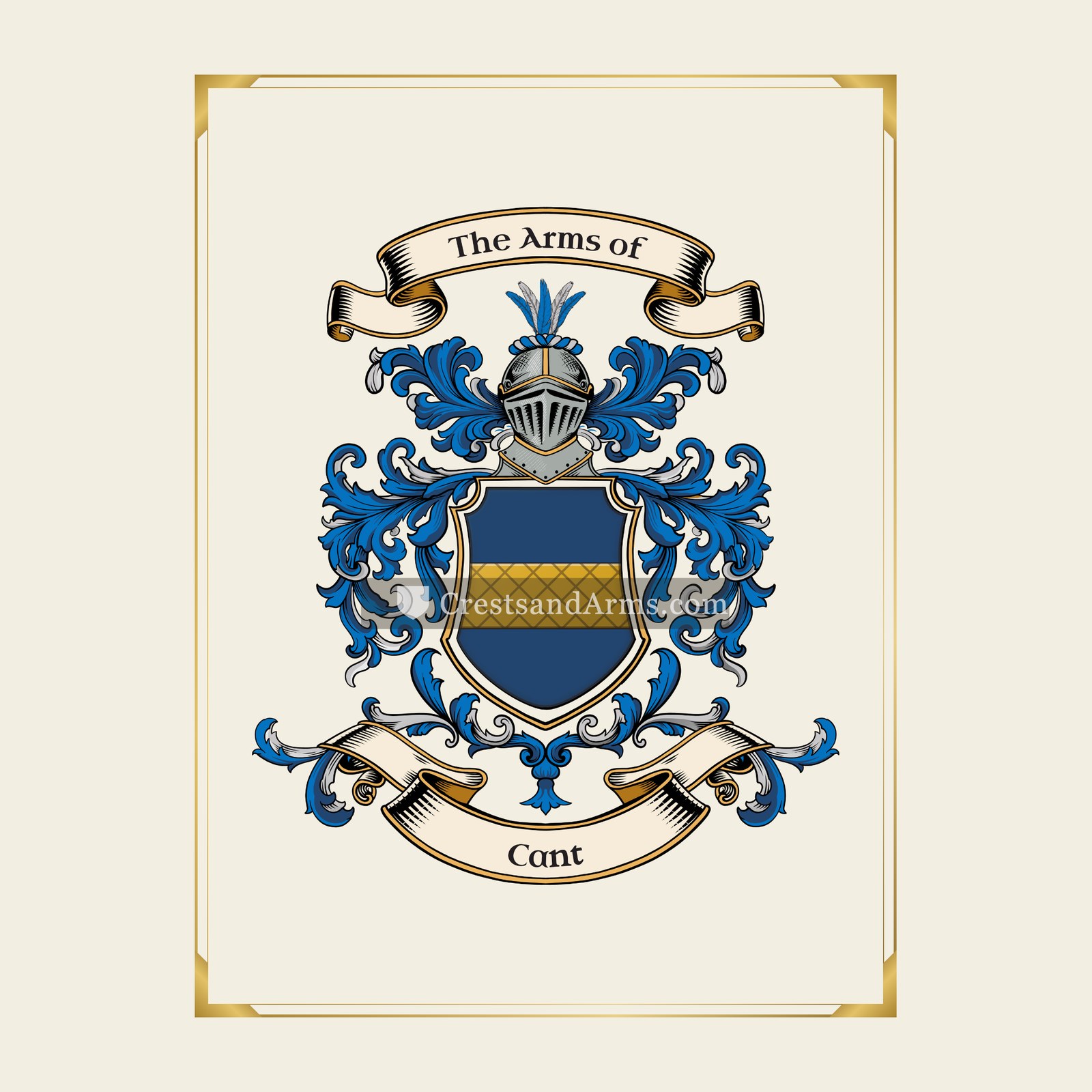 With gold border