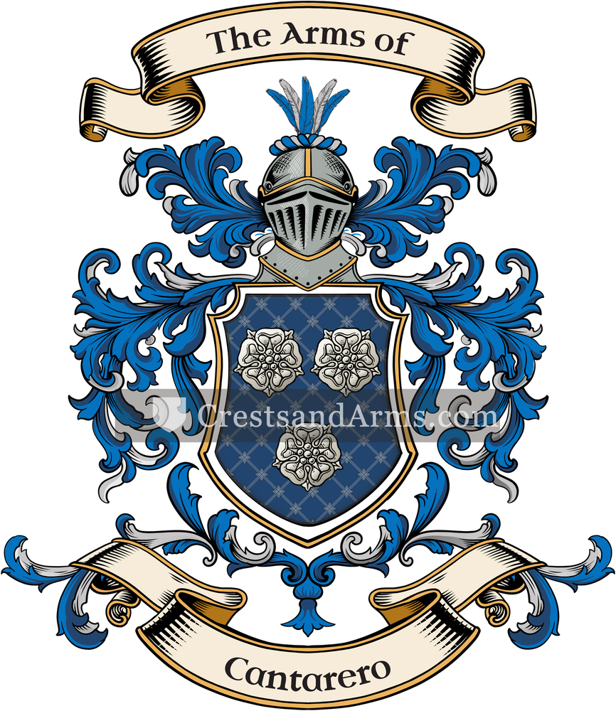 The Cantarero coat of arms, drawn from the recorded blazon